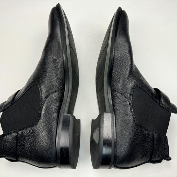 Kenneth Cole Rhett Leather Chelsea Boots Mens 11 Elastic ShaftStrap Black 112552 - Picture 2 of 12